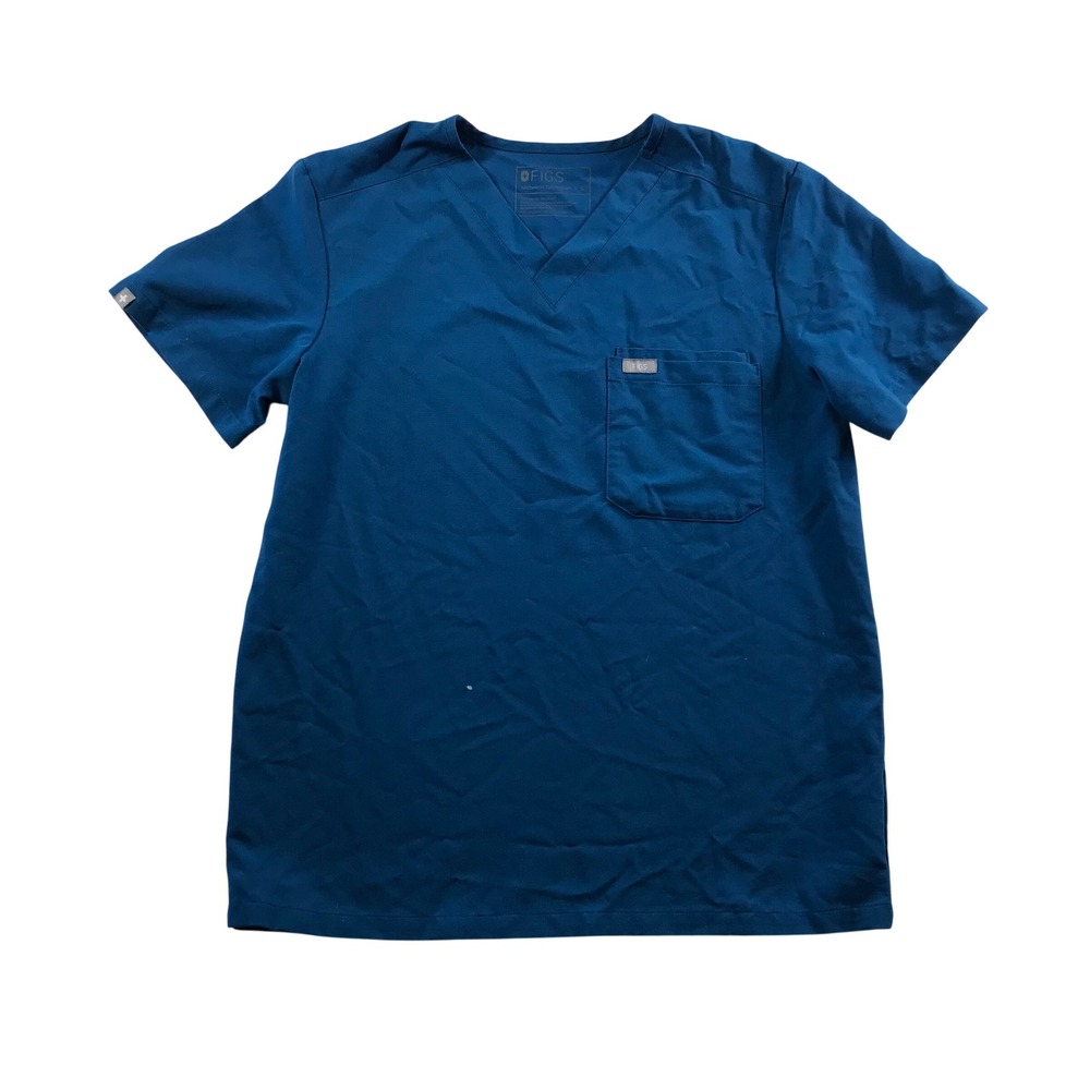 FIGS Technical Collection Mens Leon One-Pocket Scrub Top Blue Small S